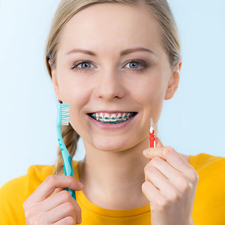 brushing and flossing